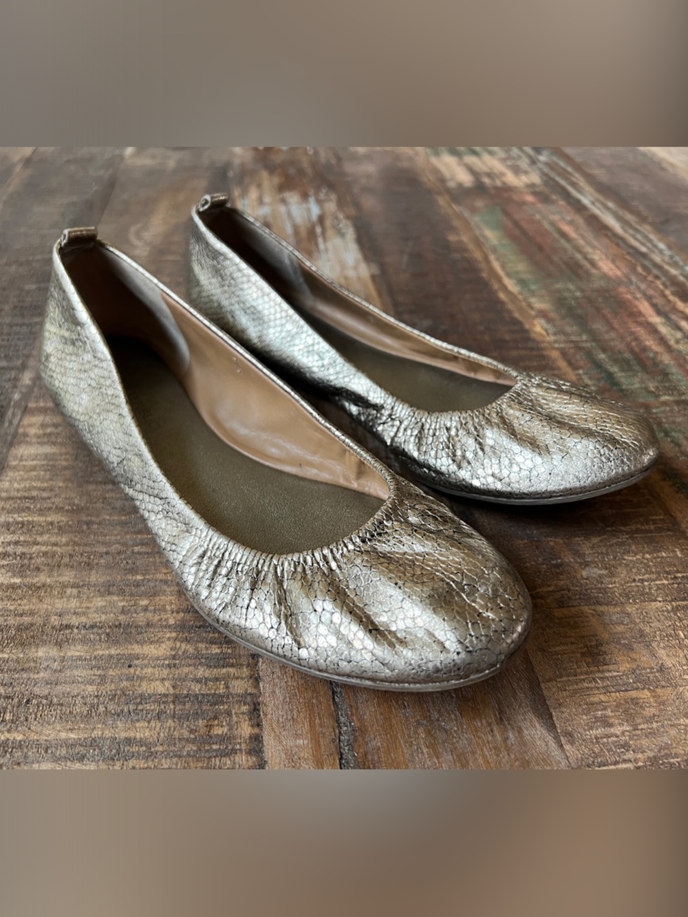 Banana Republic Metallic Gold Ballet Flats